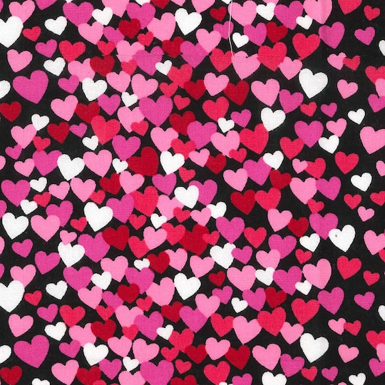 Fabric Traditions Valentine's Tossed Hearts Cotton Fabric